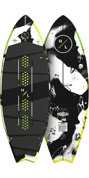 2026 Hyperlite Broadcast Wakesurfer Board H26BC.1 - Black / Green / Yellow